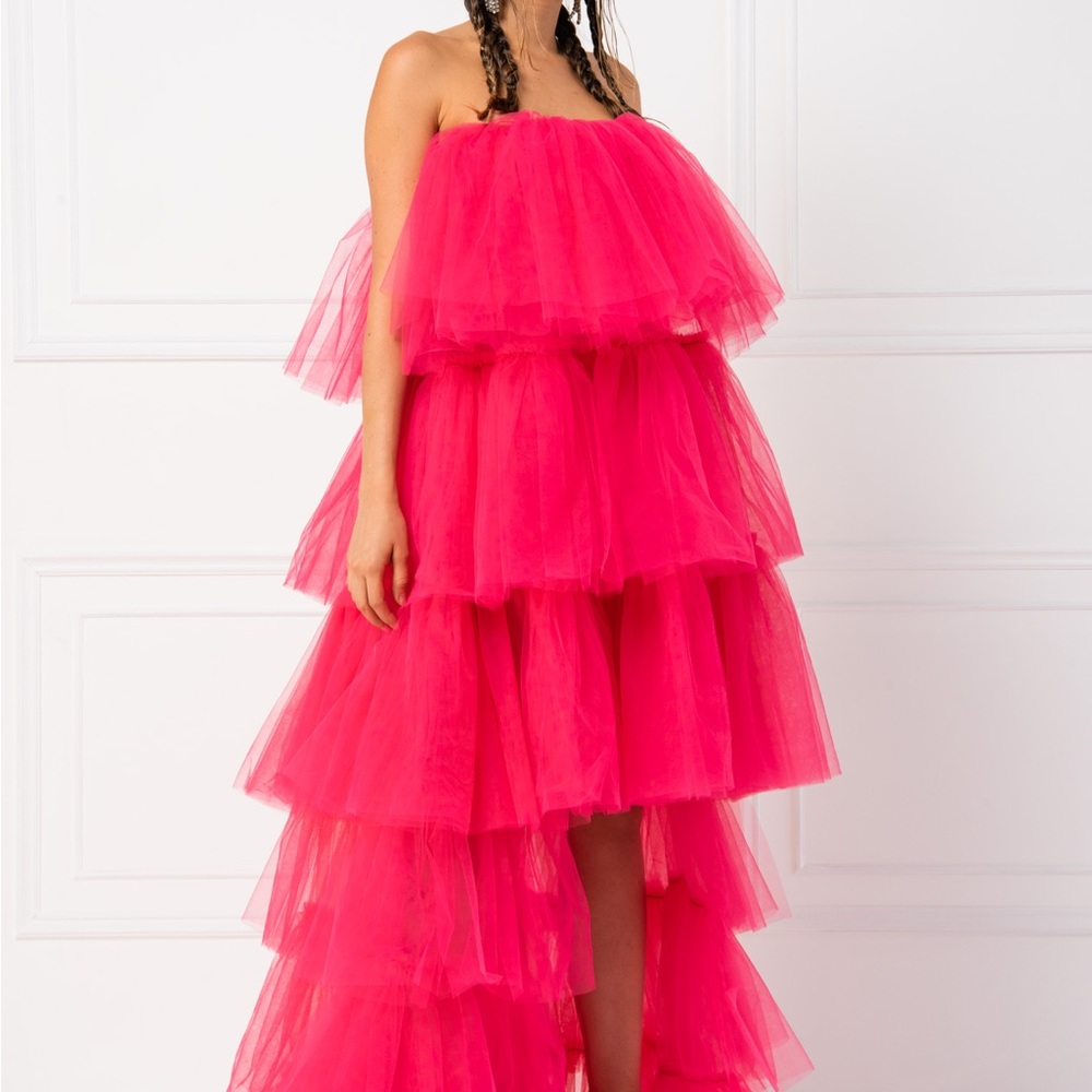 Fuchsia Maxi Layer Dress